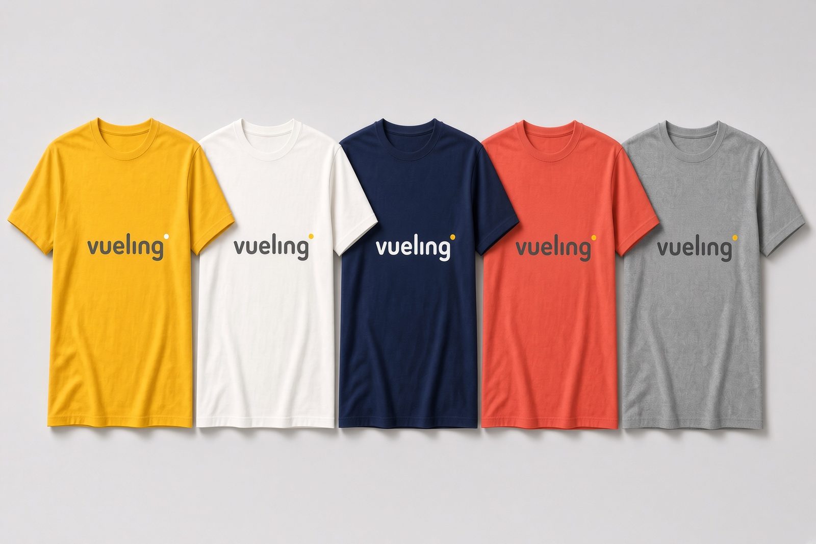 Pressed Vueling campaign t-shirts, screen printed