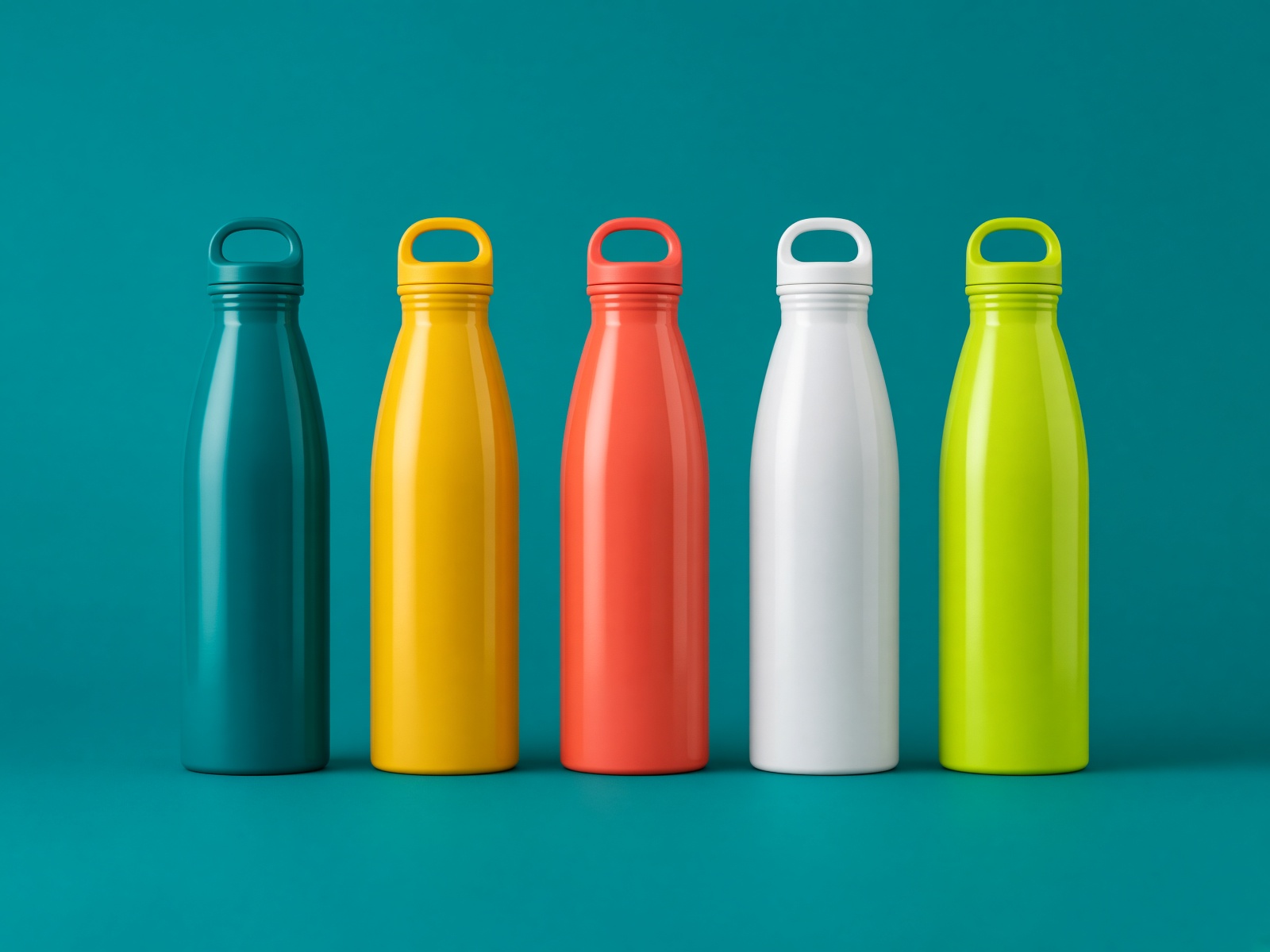 Aluminium bottles in five colours, campaign materials