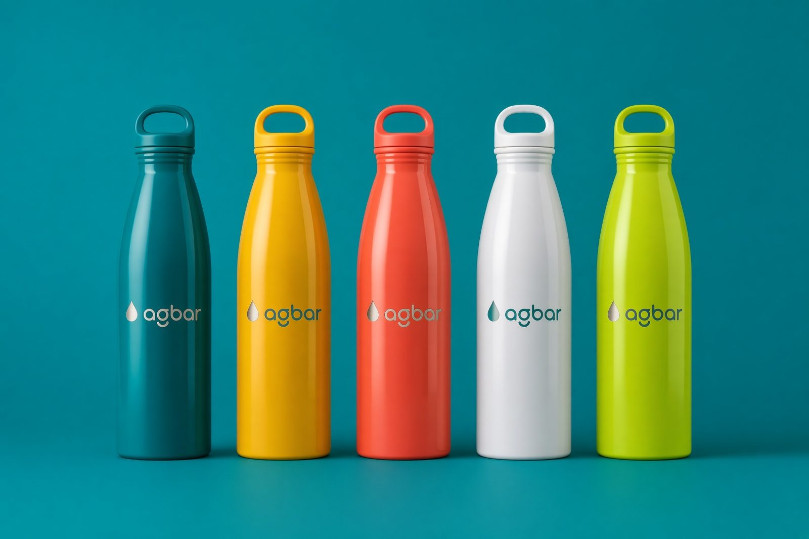 Aluminium bottles with laser-engraved Agbar logo