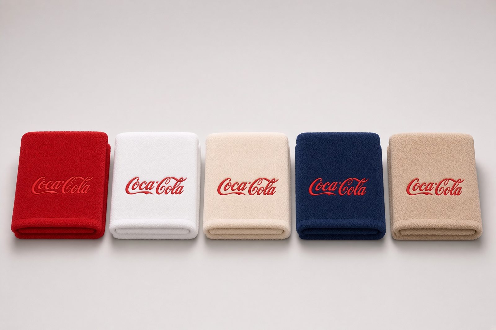 Beach towels with embroidered Coca-Cola logo